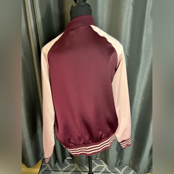 ADIDAS maroon/pink varsity jacket - Picture 6 of 9